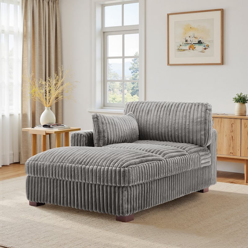 Oversized L-Shape Upholstered Chaise Lounge Sofa Couch