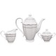 preview thumbnail 5 of 6, Lorren Home Trends 57 Piece Wavy Silver Mix and Match Bone China Service for 8