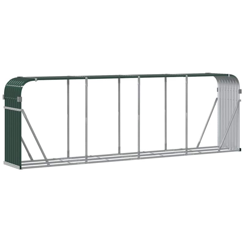 vidaXL Log Holder Outdoor Indoor Storage Firewood Rack Stand Galvanized Steel