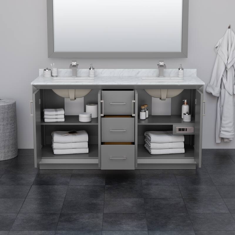 Strada 66-Inch Double Vanity Cabinet