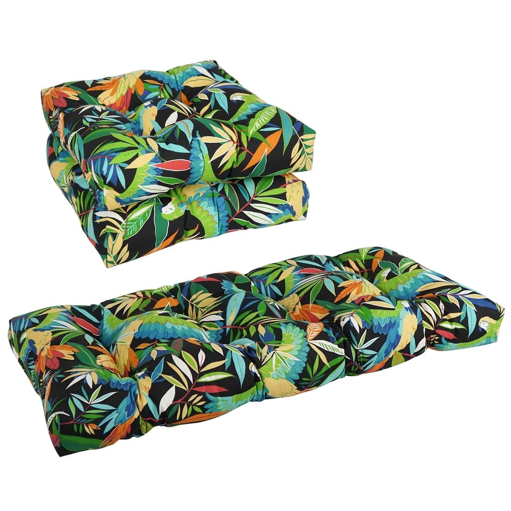 Tufted Indoor/Outdoor Settee Cushion Set (Set of 3) - 19 x 19/19 x 42