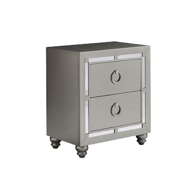 Upholstered 2-Drawer Nightstand - Modern Bedside Table with Soft Fabric Finish