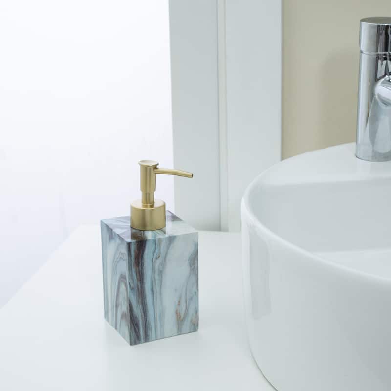 Elle Décor Square Soap Dispenser in Agate - 2.64" x 2.6" x 6.85"