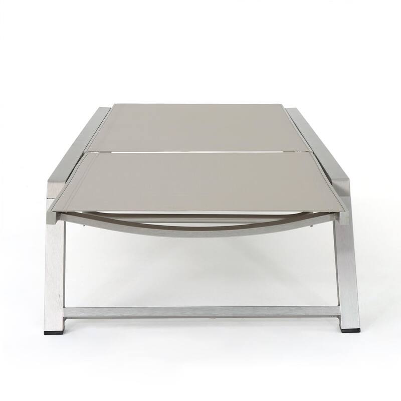 Outdoor aluminum frame mesh chaise lounge chair