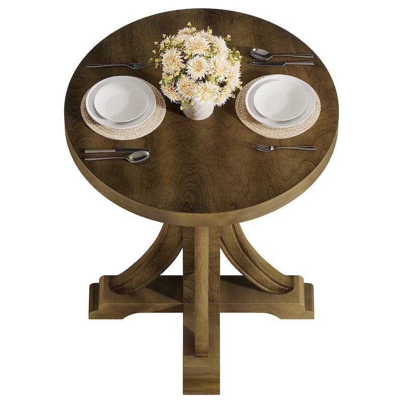 23" Solid Wood Pedestal Dining Table