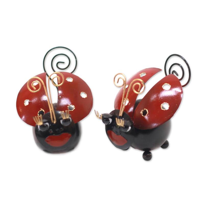 Novica Handmade Lady Bug Duo Steel Decorative Accents (Pair)
