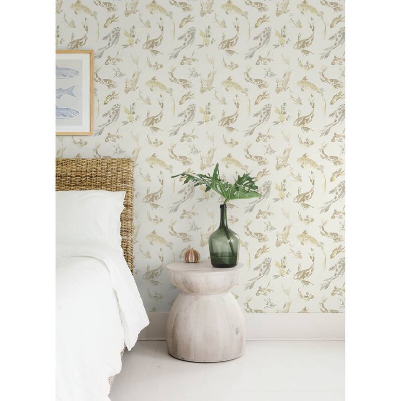 A-Street Prints Koi Metallic Fish Wallpaper