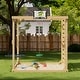 preview thumbnail 2 of 13, 8-in-1 Cedar Wood Outdoor Playset for Backyard, Kids Swing Set with Climbing Wall, Monkey Bars, Basketball Hoop & Sand Box