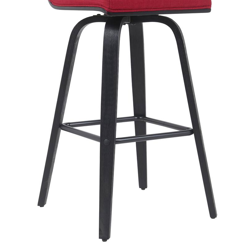 Skara Swivel Bar Stool, Upholstered Bar Height Chair with Bentwood Frame
