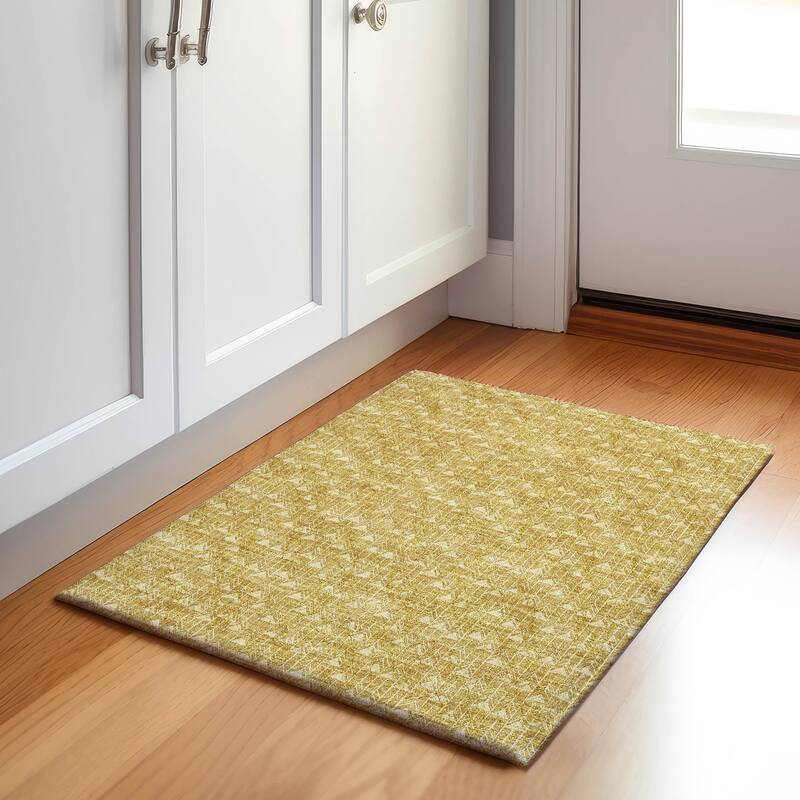 Premium Washable Super Soft Boho Moroccan Modern Mayfield Rug - Gold - 1' 8" x 2' 6" - Rectangle
