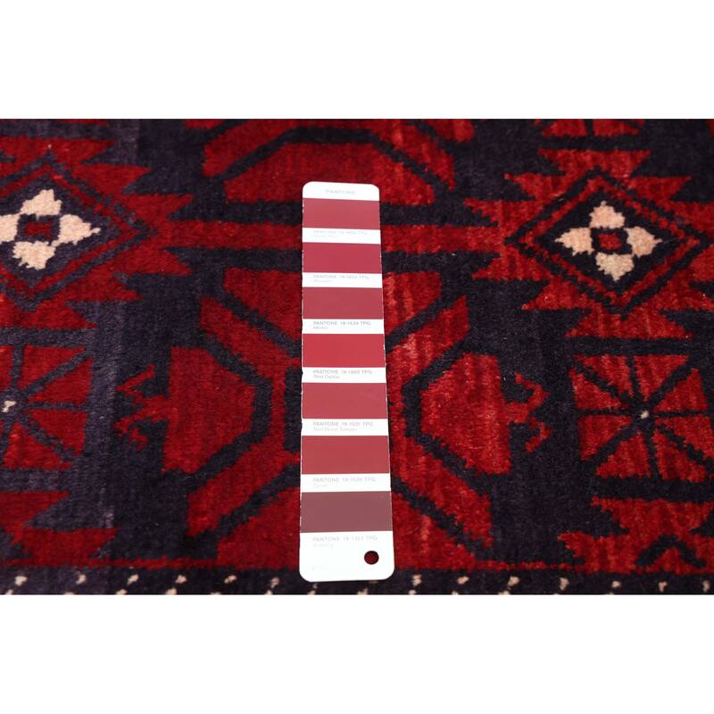 ECARPETGALLERY Hand-knotted Baluch Red Wool Rug - 3'7 x 6'8