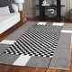 preview thumbnail 6 of 33, SAFAVIEH Handmade Genre Gunbritt Checkered Wool Rug 8' x 10' - Black/Ivory - Rectangle
