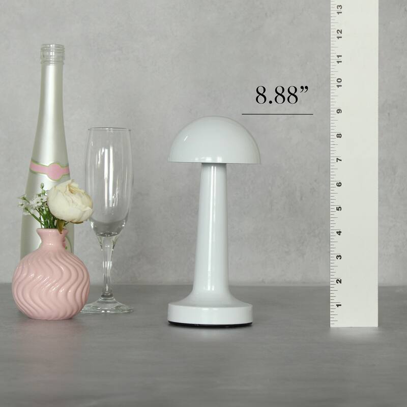 LED Metal Mushroom Mini Touch Sensor Desk Lamp - 8.75" - White