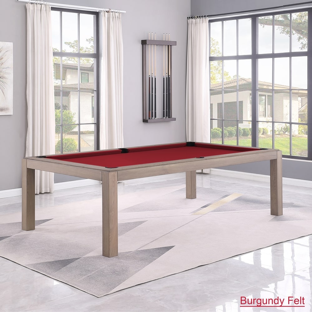 Olivia GreyWash Ash 7ft Billiard Slate Pool Table with dining top