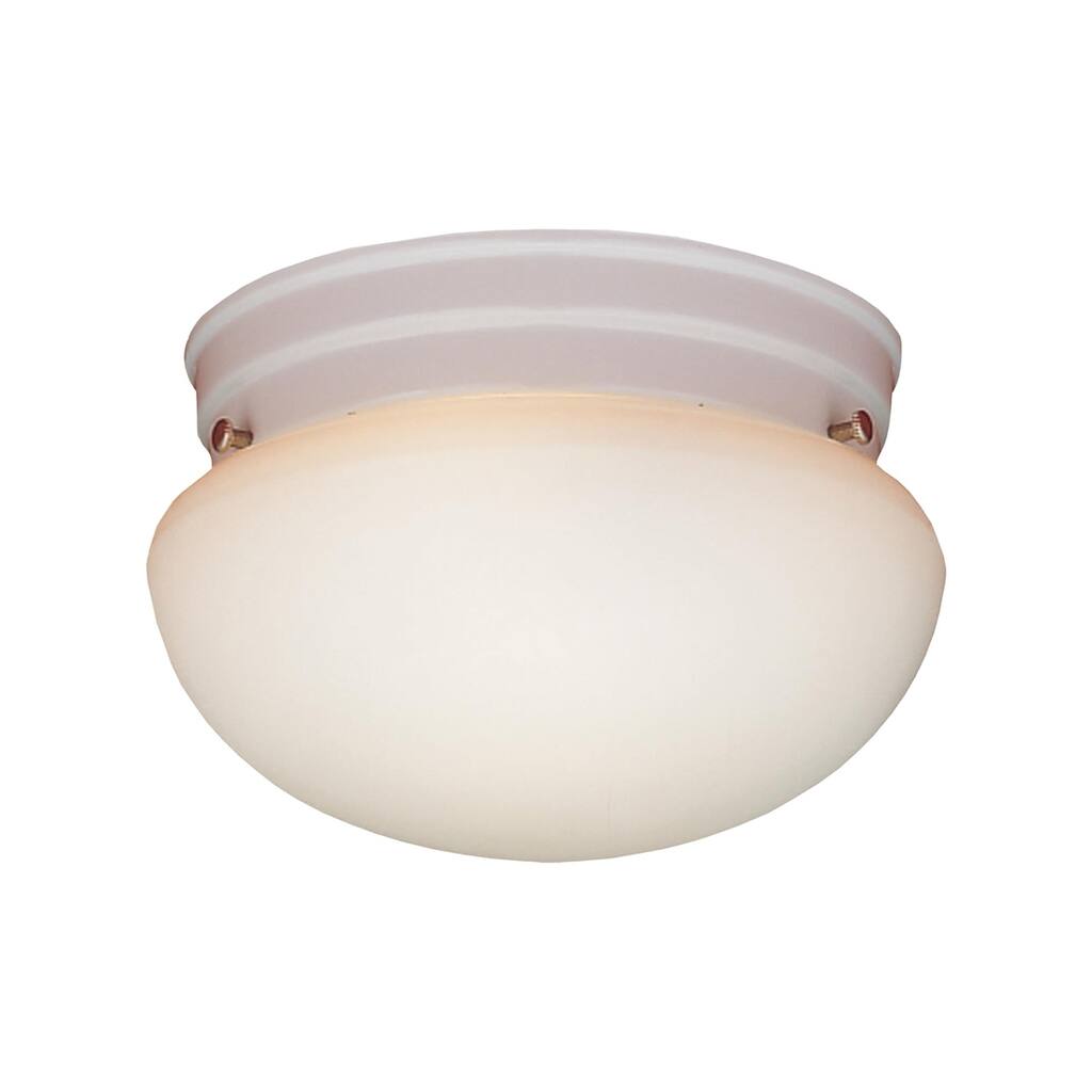 Elk Home Ceiling Essentials White With White Glass Flush Mount
