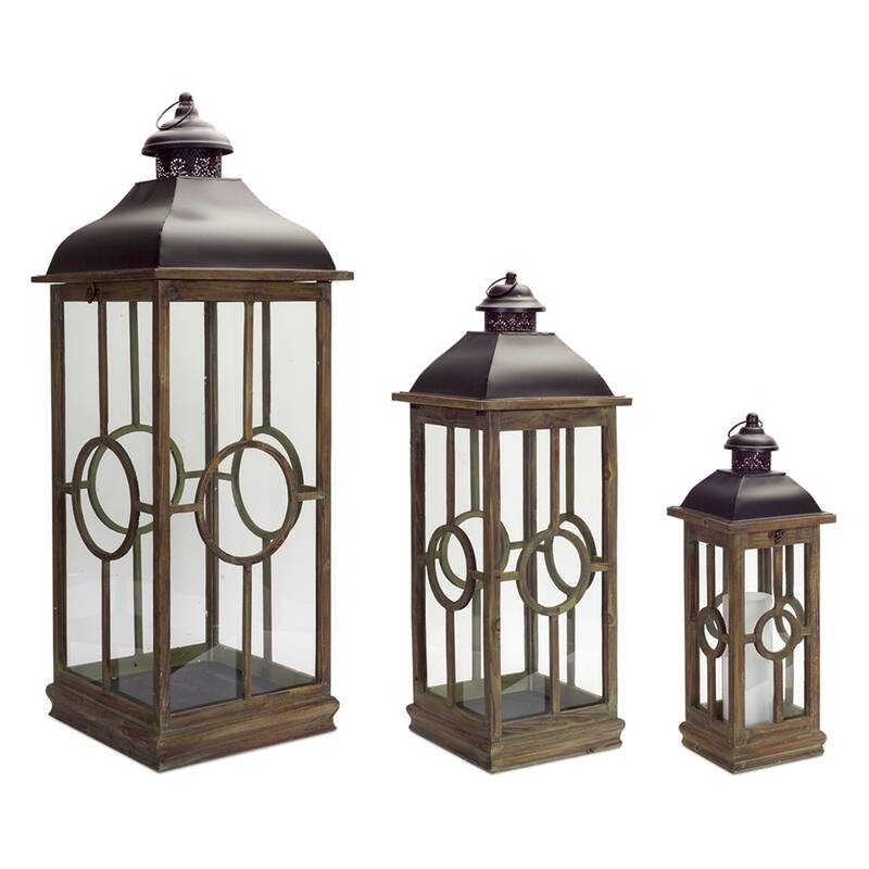 Wooden Floor Lantern (Set of 3) Bed Bath & Beyond 36785041
