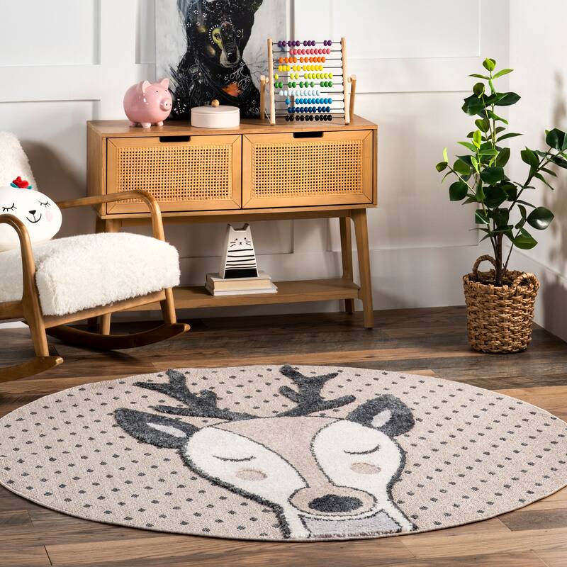 Nuloom Eleanor Deer Kids Tasseled Area Rug