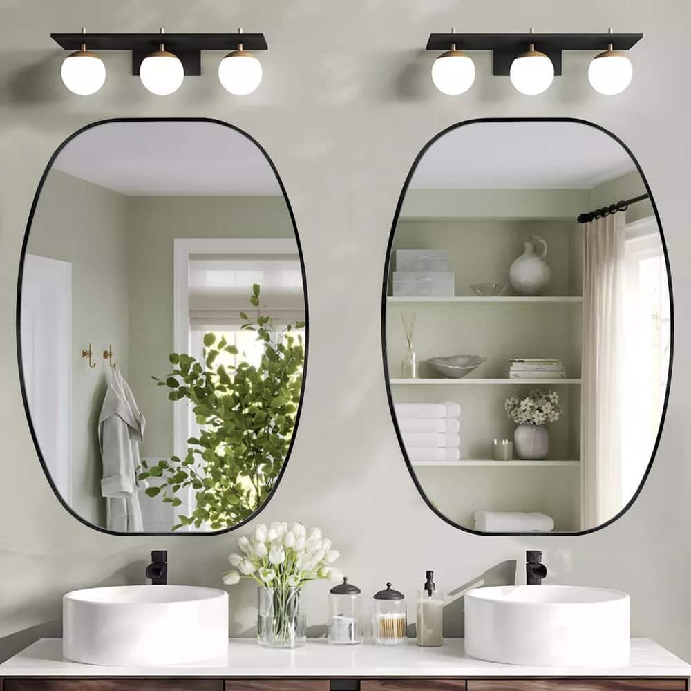 2 Pack Oval Mirror Vanity Decorative Wall Mirror