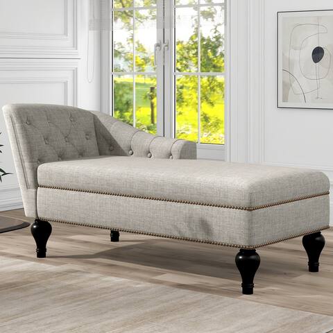 Chaise Lounge Indoor Chair Tufted Fabric