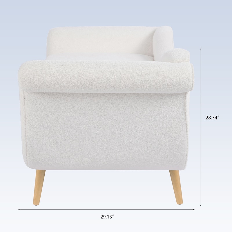 Modern Chaise Lounge with Scroll Arm For Living Room