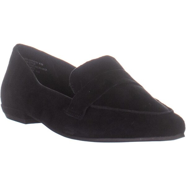 steve madden black suede slip ons