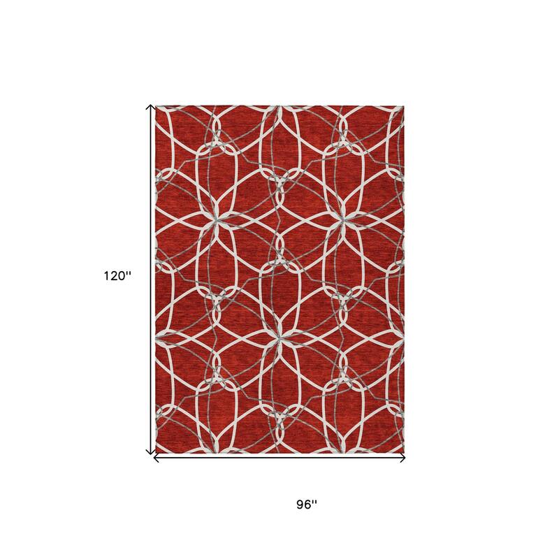 HomeRoots Geometric Modern Rectangle Outdoor Rug