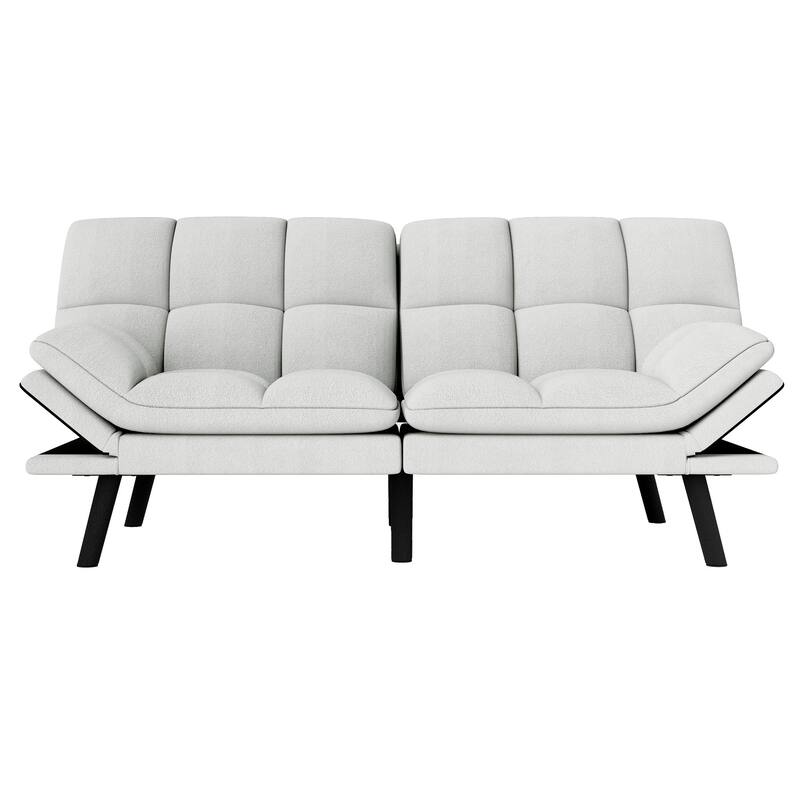 Moasis 70.8" Futon Sofa Bed Convertible Upholstered Couch Sleeper with Reclining Sleeper Split Tufted Back