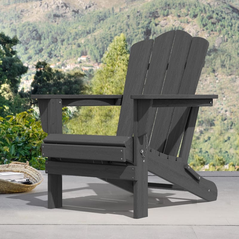 Outdoor HDPE Folding Classic Adirondack Chair All-Weather