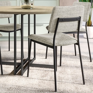 Amisco Sullivan Upholstered Dining Chair with Open Back and Metal Legs