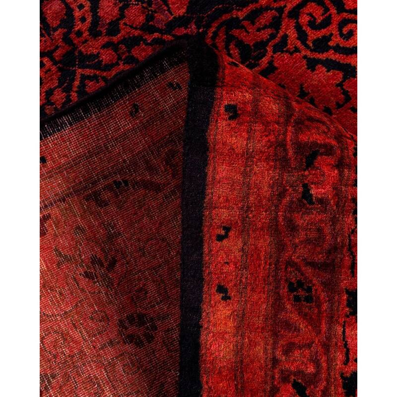 Contemporary Overdyed Wool Hand Knotted Runner - 3' 0" x 10' 7"