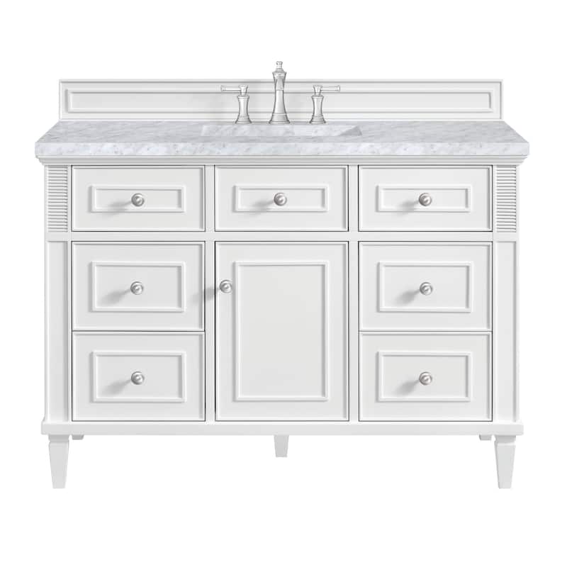 James Martin Vanities 424-V48-3CAR Lorelai 48" Single Basin Wood - Bright White