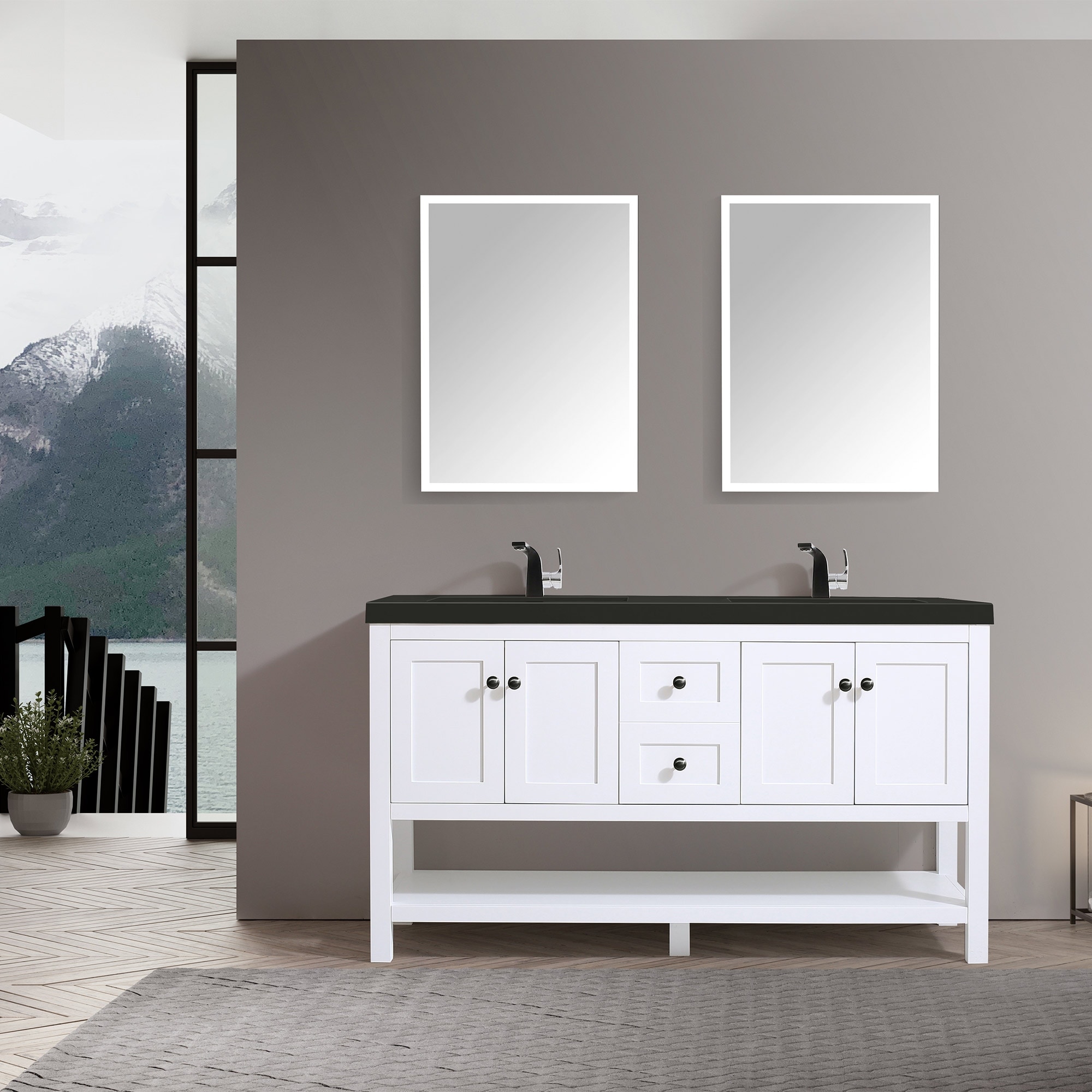 Winslow 60" Double Bathroom Vanity Set