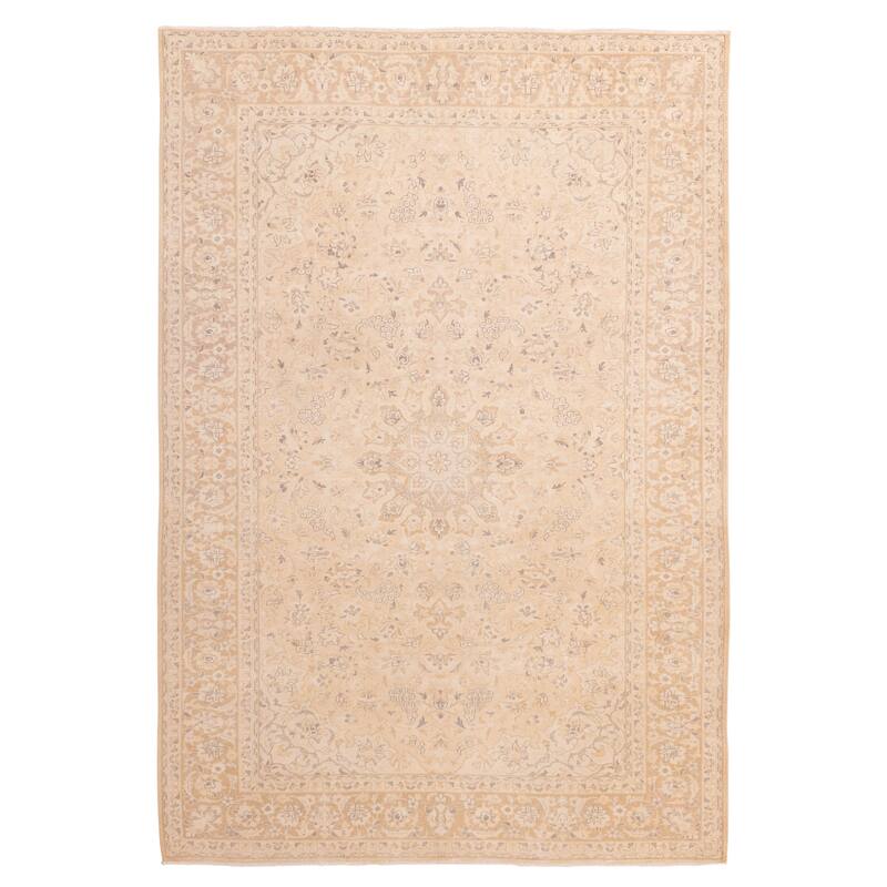 ECARPETGALLERY Hand-knotted Antalya Vintage Beige Wool Rug - 7'7 x 10'10