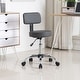 preview thumbnail 36 of 54, Adjustable Rolling Work Stool with Faux Leather Seat and Foldable Footrest, Versatile Stool for Home Office, Vanity,