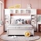 preview thumbnail 2 of 10, Full Size Wooden Platform Bed with All-in-One Headboard Cabinet and 10-Shelf Storage, 4-Drawers, Perfect for Bedroom, White