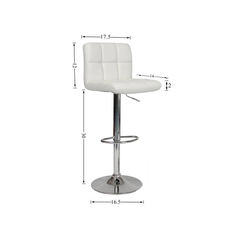 PU Leather Adjustable Swivel Barstools Set of 2, Hydraulic Counter Height Chair with Footrest for Kitchen Island, Dining Room