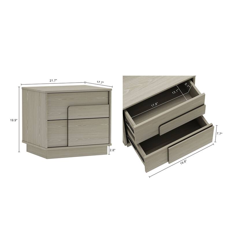 Manhattan Comfort Horizon 22" Nightstand (2-Drawer)