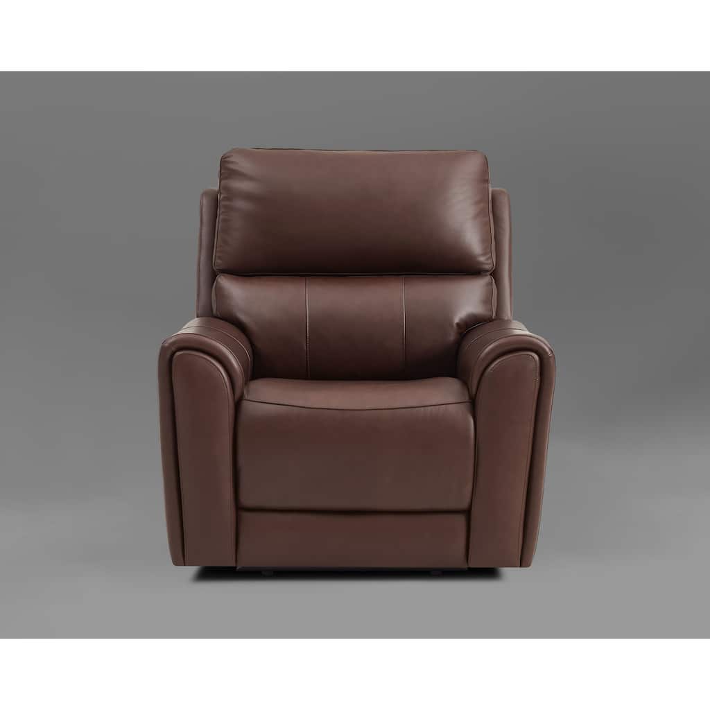 40'' W Top Grain Leather Triple Power Recliner with Extendable Legs, USB & USB-C Charging Ports