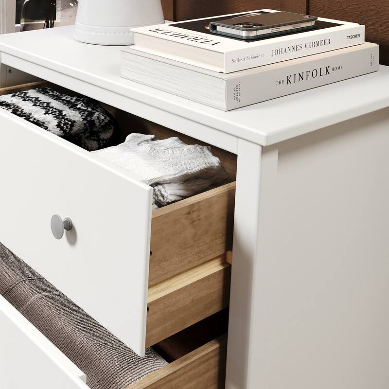 Jela Solid Wood 3 Drawer Dresser - White