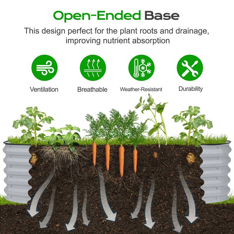 Aoodor 6-in-1 Modular Aluzinc Metal Raised Garden Bed Kit