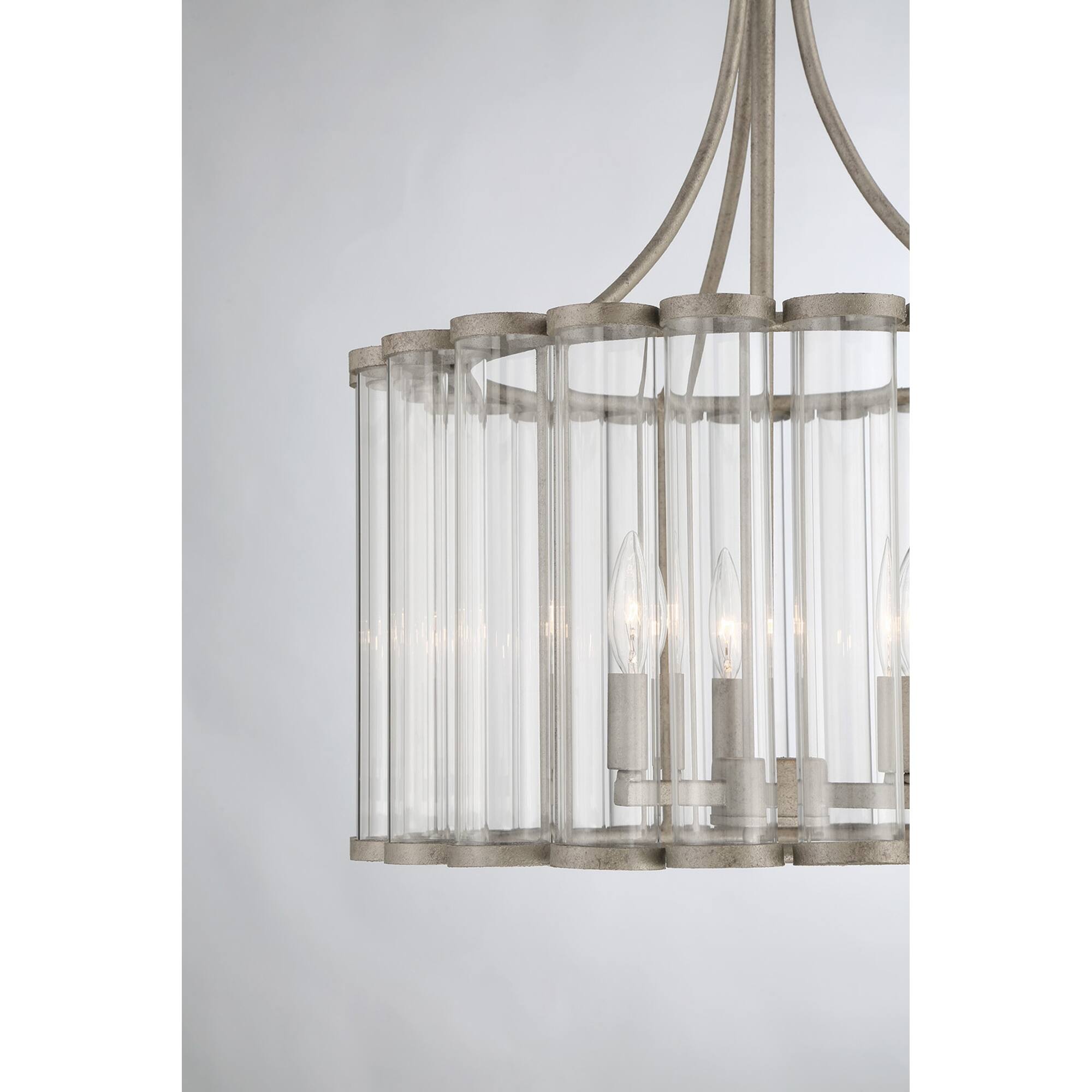 Lumanity Bridgewater 3Light Glass Statement Chandelier Silver 18