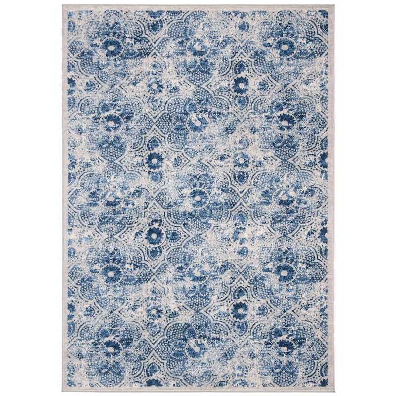 Martha Stewart by SAFAVIEH Faigel Traditional Rug - 5'3" x 7'6" - Cream/Blue