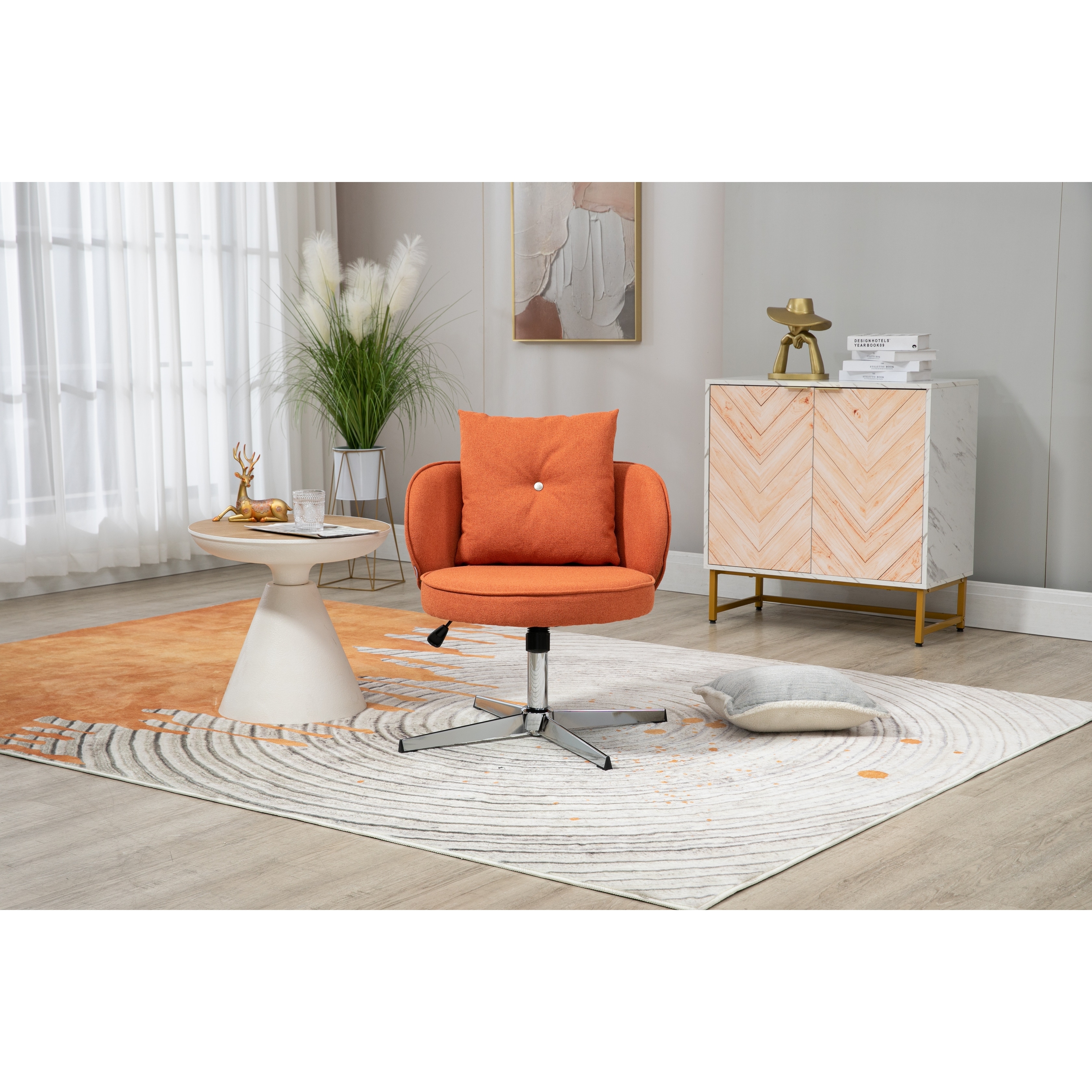 Modern Swivel Accent Chair Vanity Chair Task Chair for Small