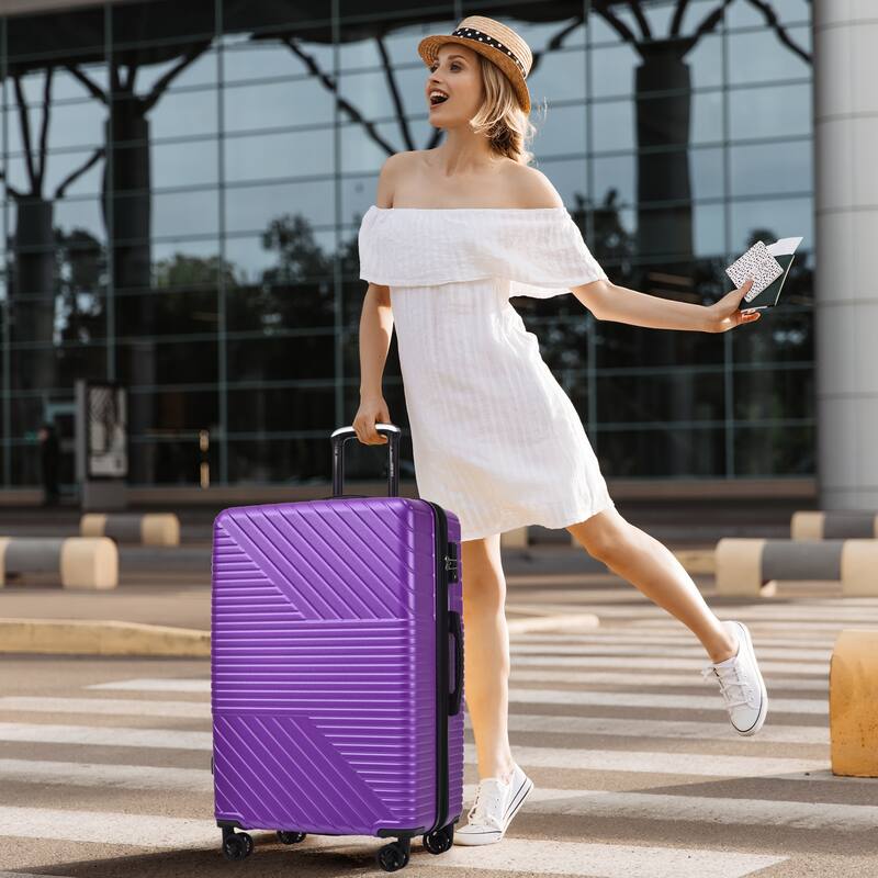 3 Piece Hardshell Luggage Spinner 8 Wheels Suitcase Sets (20"24"28")