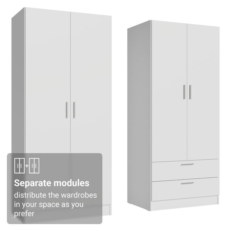 MADESA 4 Doors 2 Drawers Wardrobe Set