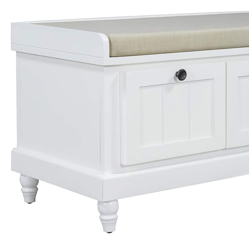 Shoe Bench with Lift Top Cushion Seat & Hidden Space, Entryway Shoe Storage Bench with 3 Drawers, Bedroom End of Bed Bench