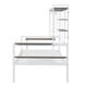 preview thumbnail 5 of 34, Metal Daybed with Movable Desk, Metal Slat Support Bed Frame Metal Grid, Shelves and Clothes Hanger
