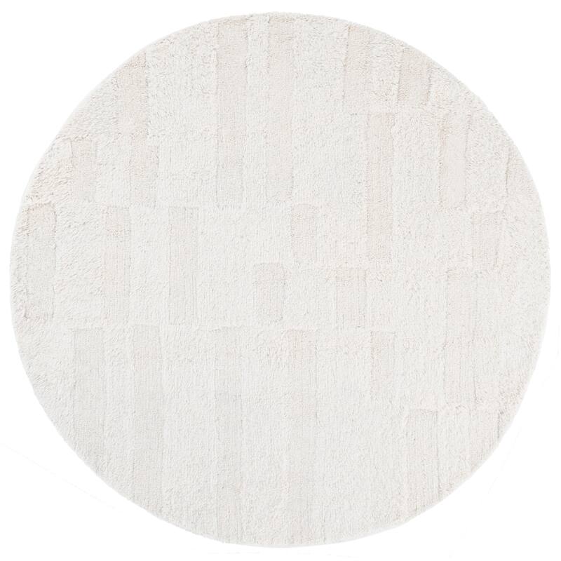 SAFAVIEH Handmade Vermont Nicola Transitional Wool Rug - 6' Round - Ivory