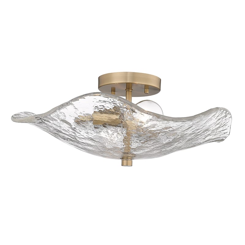 Samara 2-Light Semi-flush with Hammered Water Glass