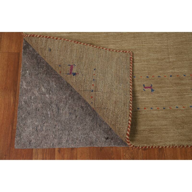 Hand Knotted Oriental 100% Wool Carpet Tribal Animal Pictorial Brown Gabbeh Area Rug - 7' 9'' X 4' 10''